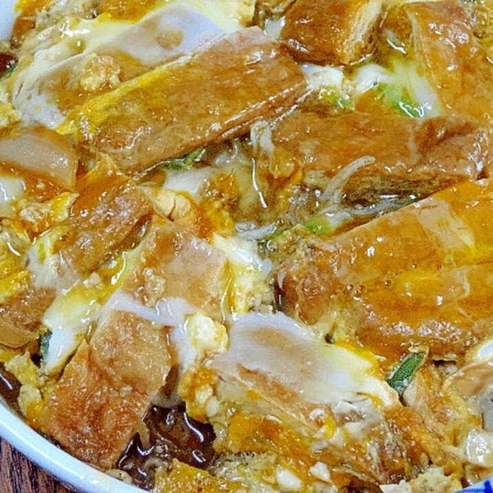 しっかりした味☆　丼でも「あげづけ卵とじ」